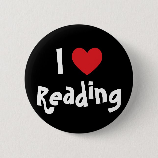 I Love Reading 6 Cm Round Badge (Front)