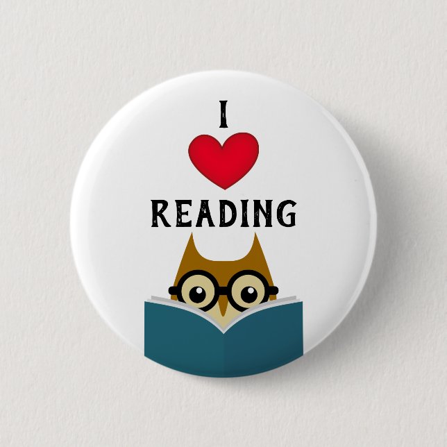 I love reading 6 cm round badge (Front)