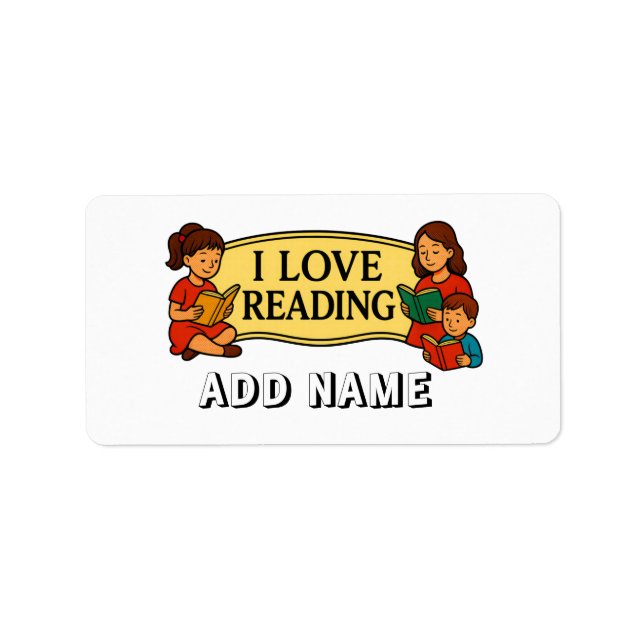 I LOVE READING BOOK LABEL (Front)