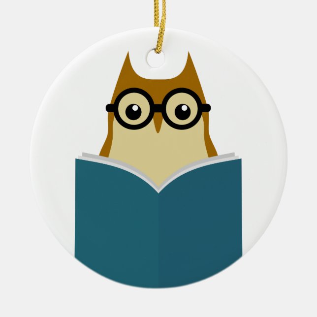 I love reading ceramic tree decoration (Front)