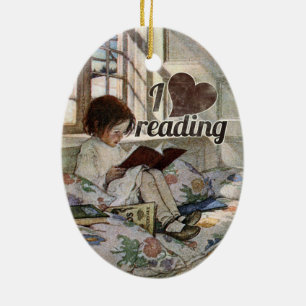 I Love Reading Ceramic Tree Decoration