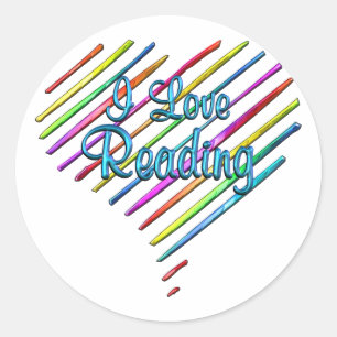 I Love Reading Classic Round Sticker