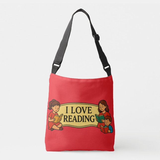 I Love Reading Crossbody Bag (Front)