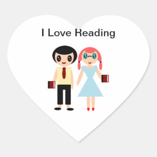 I Love Reading Heart Sticker