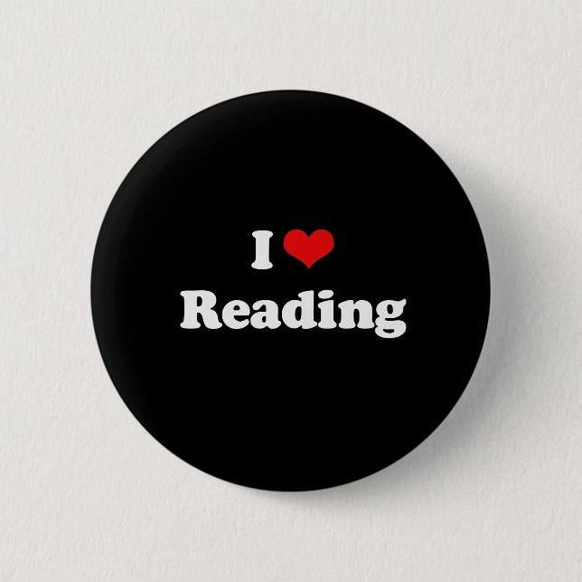 I Love Reading Tshirt 6 Cm Round Badge (Front)