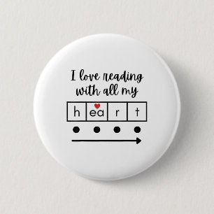 I Love Reading With All My Heart Science Teacher V 6 Cm Round Badge