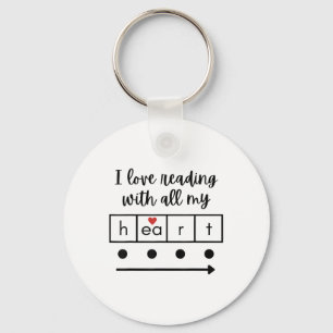 I Love Reading With All My Heart Science Teacher V Key Ring