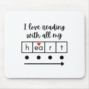 I Love Reading With All My Heart Science Teacher V Mouse Mat