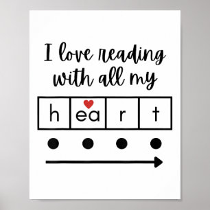 I Love Reading With All My Heart Science Teacher V Poster