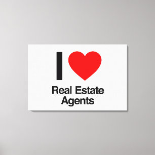 i love real estate agents canvas print