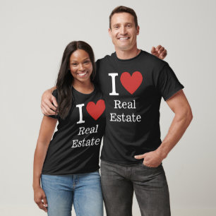 I ❤️ Love Real Estate CUSTOM Black T-Shirt
