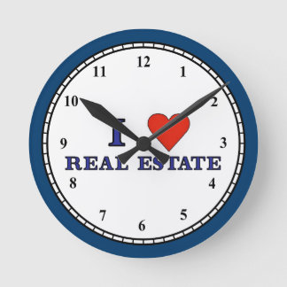 I Love Real Estate Round Clock