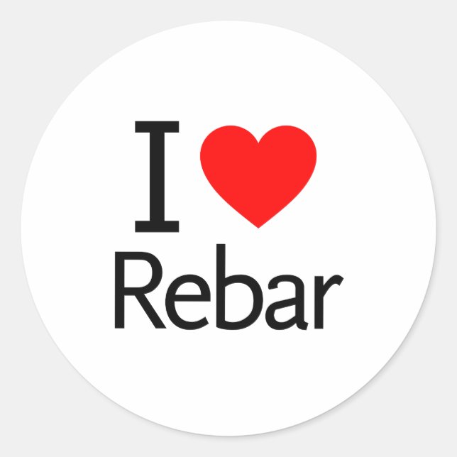 I Love Rebar Classic Round Sticker (Front)