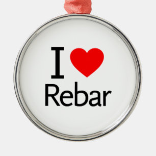 I Love Rebar Metal Tree Decoration
