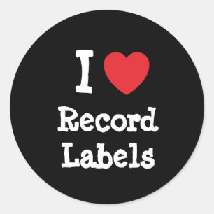 I love Record Labels heart custom personalised