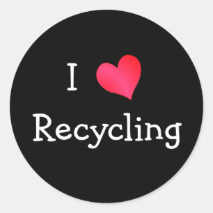 I Love Recycling Classic Round Sticker