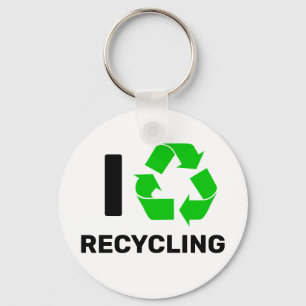 I LOVE RECYCLING KEY RING