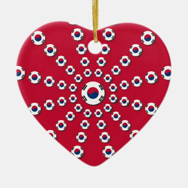 I love Red Ceramic Tree Decoration (Front)