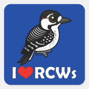 I Love Red-cockaded Woodpeckers Square Sticker