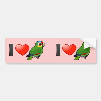 I Love Red-lored Amazons Bumper Sticker