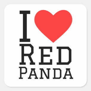 I love red panda square sticker