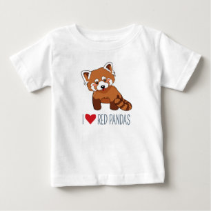 I Love Red Pandas - Cute Cartoon Red Panda Baby T-Shirt
