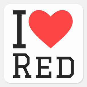 I love red square Stickers