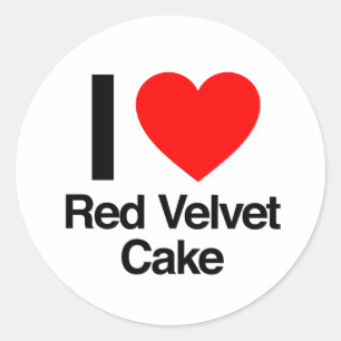 i love red velvet cake classic round sticker