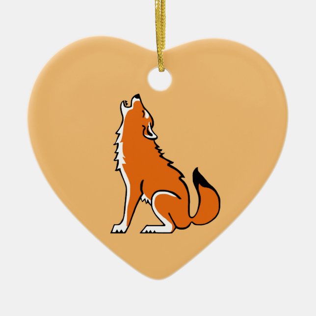 I love Red WOLVES  - Animal lover -Wildlife - Ceramic Tree Decoration (Front)