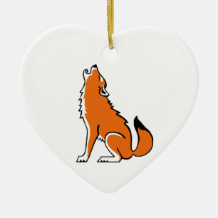 I love Red WOLVES - Conservation- Nature - Ceramic Tree Decoration