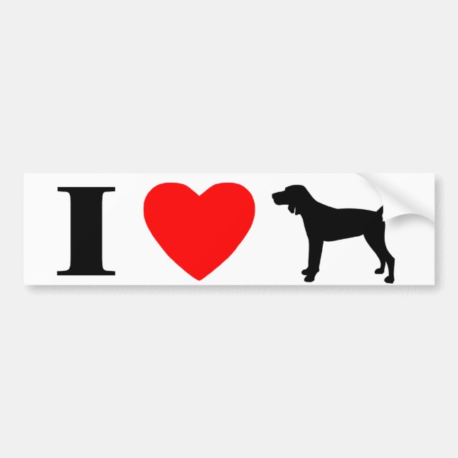 I Love Redbone Coonhounds Bumper Sticker (Front)