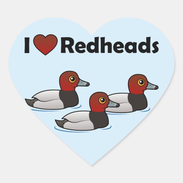 I Love Redheads Heart Sticker (Front)