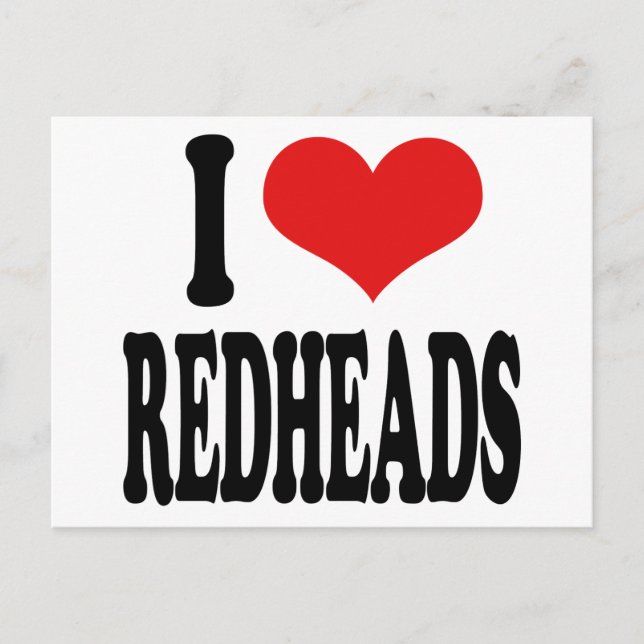 I Love Redheads Postcard (Front)