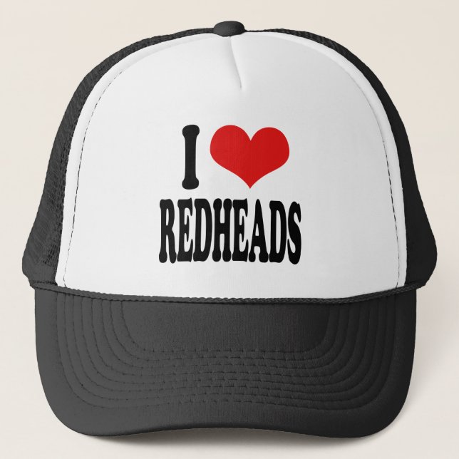 I Love Redheads Trucker Hat (Front)