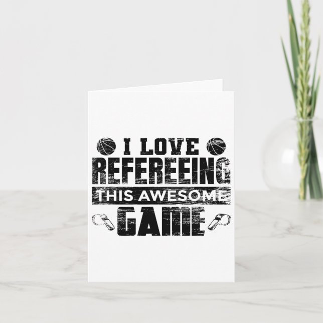 I Love Refereeing This Awesome Game Sketll Referee Card (Front)
