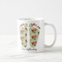 I love reflexology floral feet mug reflexologist