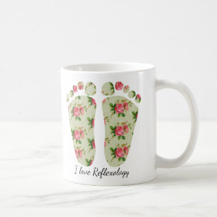 I love reflexology floral feet mug reflexologist