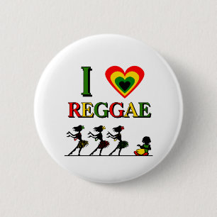 I Love Reggae 6 Cm Round Badge