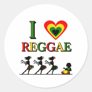 I Love Reggae Classic Round Sticker