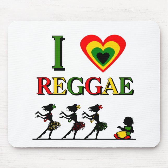 I Love Reggae Mouse Mat (Front)