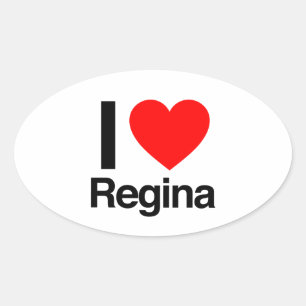 i love regina oval sticker