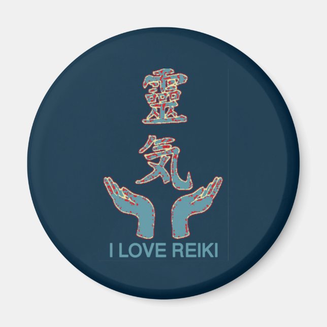I Love Reiki- Reiki Hands Symbol Magnet (Front)