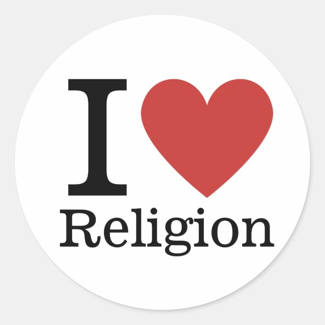 I ❤️ Love Religion STICKER (Front)