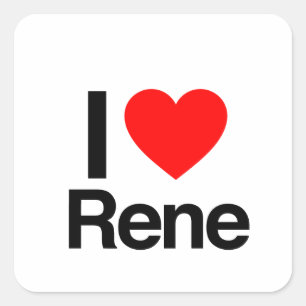 i love rene square sticker