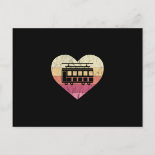 I Love Retro Tram And Trams Postcard
