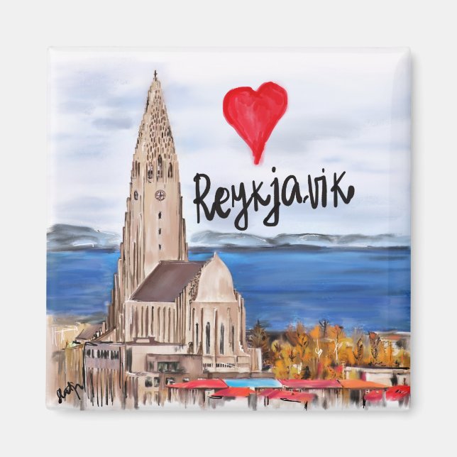 i love Reykjavik Magnet (Front)