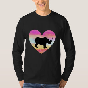 I Love Rhinos Heart Colourful Womens Girl Rhinocer T-Shirt
