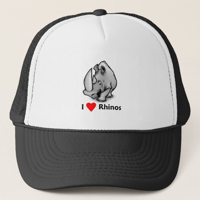 I love Rhinos Trucker Hat (Front)