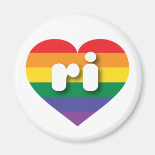 I love Rhode Island Gay Pride Rainbow Heart Magnet