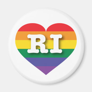 I love Rhode Island Gay Pride Rainbow Heart Magnet